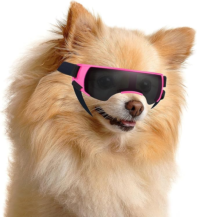 ENJOYING Dog Sunglasses Small Dog Goggles Anti-UV Doggy Glasses for Small Dogs Big Cats Impact/Wind/Dust/Fog Proof Puppy Eye Protection