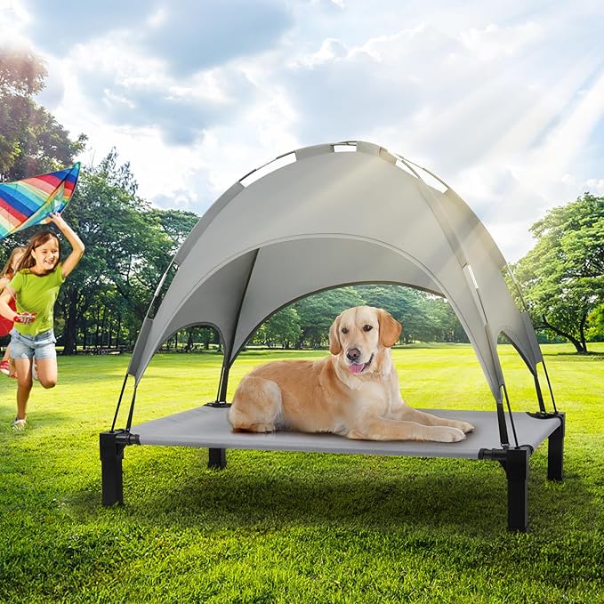 Heeyoo Elevated Dog Bed with Canopy