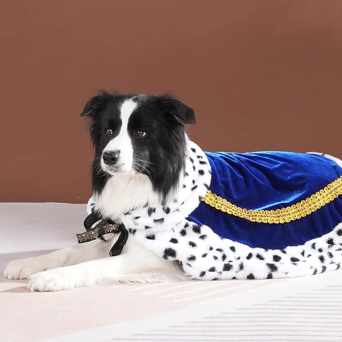 Lovelyshop pet serial Lux Fur Blue Cat Dog Cloak for Halloween costumes