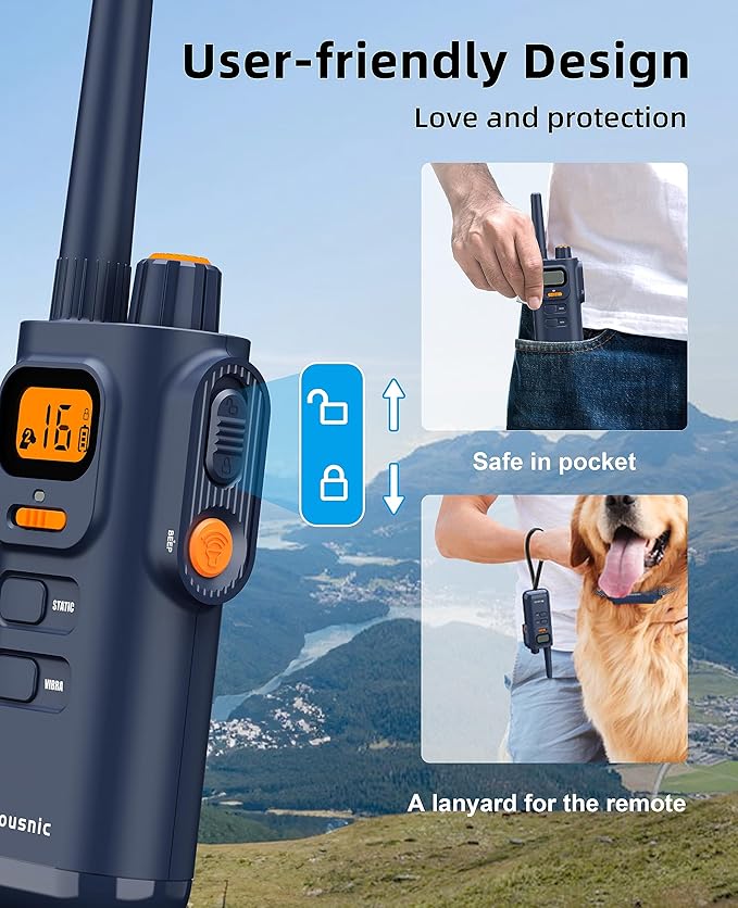 Bousnic Dog Shock Collar with Remote 4000FT Dog (8-120lbs) Rechargeable