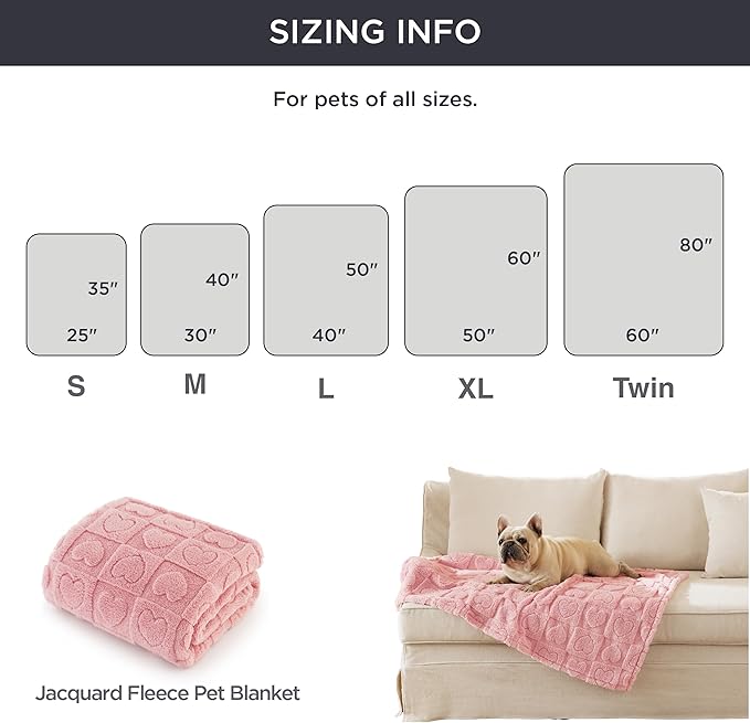 Bedsure Dog Blanket for Large Dogs Washable 300GSM Coral 60x80IN