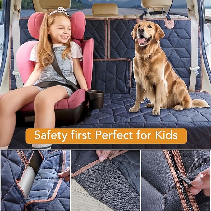 Dog Car Seat Cover for Back Seat Pets Cover Protector Waterproof Bench Car Backseat Covers Dog Seat Covers for Cars