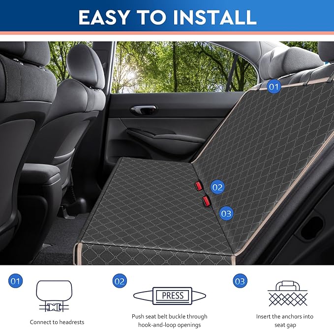 Dog Car Seat Cover Dog Seat Cover for Back Seat Scratch Prevention Dog Hammock Protects Against Dirt Dog Seat Covers for Cars Fits for Small SUVs and Trucks 54"x 58"