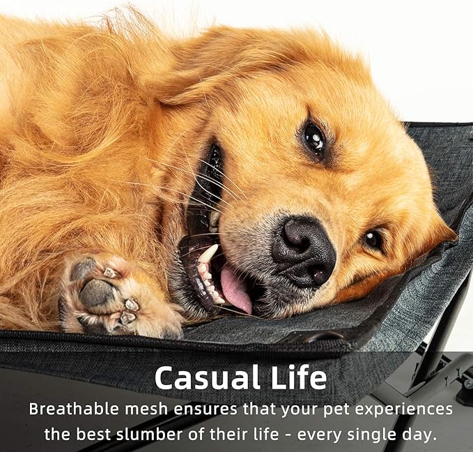 YEP HHO 47 Inches Long Elevated Folding Pet Bed Cot Travel Portable Breathable Cooling Textilene Mesh Sleeping Dog Bed (47 Inch (Pack of 1)