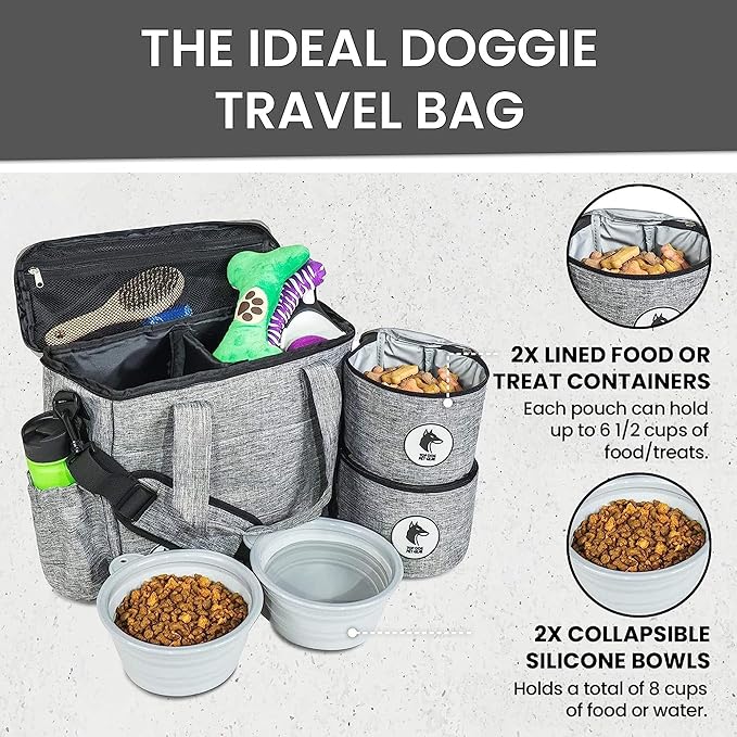Grey Dog Travel Bag for Supplies