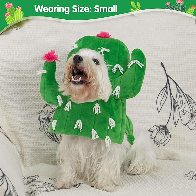 cyeollo Dog Costume Funny Cactus Dog Costumes Cosplay Cute Halloween Dog Clothes Holiday Party Outfits for Small Medium Dogs