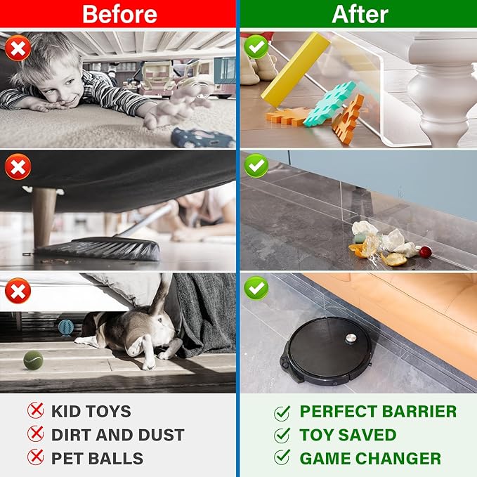 Antimbee Clear Toy Blockers for Under Furniture Furniture(H3.5 4Pack)