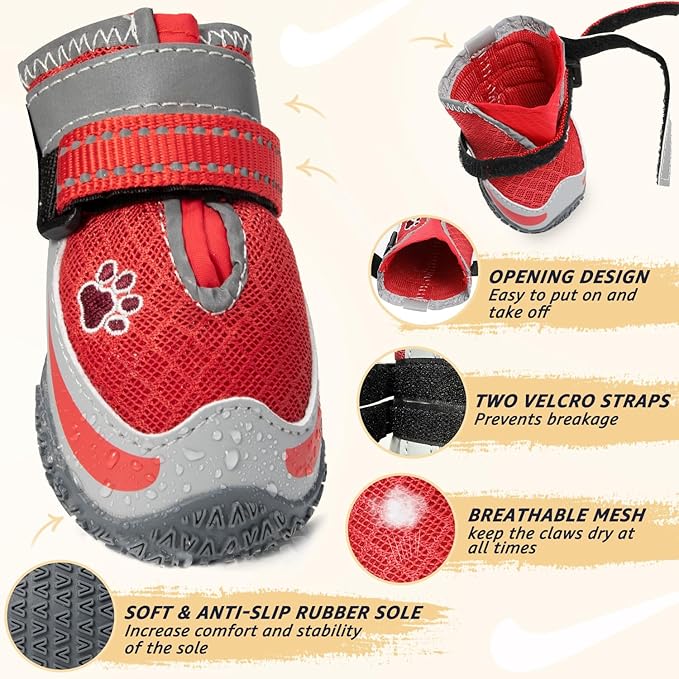 Lukovee Dog Shoes for Large Small Medium Dogs 3)