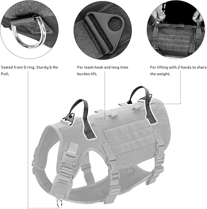 Forestpaw Tactical Dog Harness for Large Dogs