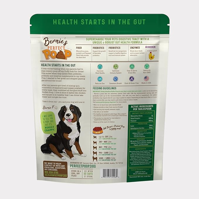 Perfect Poop Digestion & General Health Supplement for Dogs: Fiber 30.0 oz)