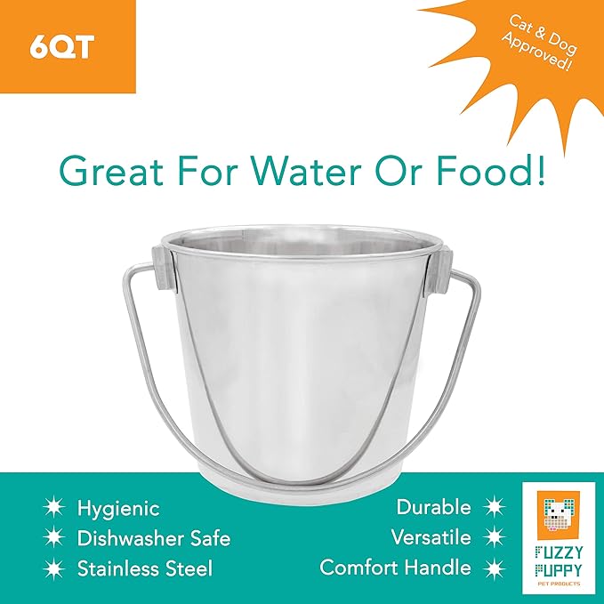 Fuzzy Puppy Heavy Duty Pail with Contoured Handle 6-Quart (HDP-6)