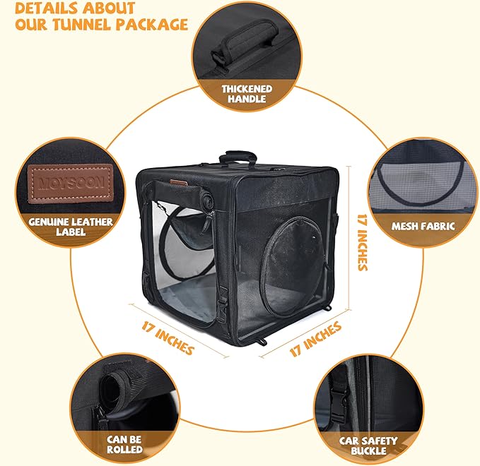 Cat Travel Carrier with Litter Box 2-in-1 Portable 2 Cats