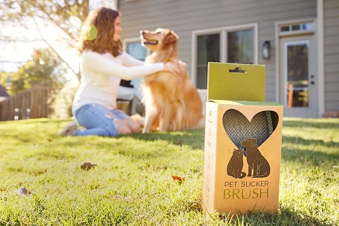 Pet Slicker Brush With Soft Massage Grooming Stainless Steel Pins