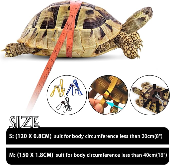 Pet Tortoise Turtle Leather Harness Small Pet Turtle Leash and Harness Pet Tortoise Leash Suitable for Tortoise Supplies Adjustable Control Leash (S