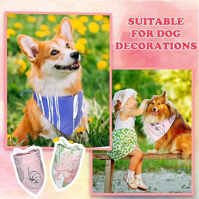 100 Pcs Boho Dog Bandanas Bulk Pet Bandanas