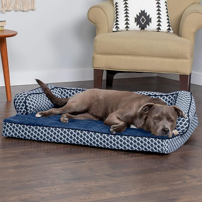 Furhaven Orthopedic Dog Bed for Large/Medium Dogs w/ Removable Bolsters & Washable Cover 55 lbs