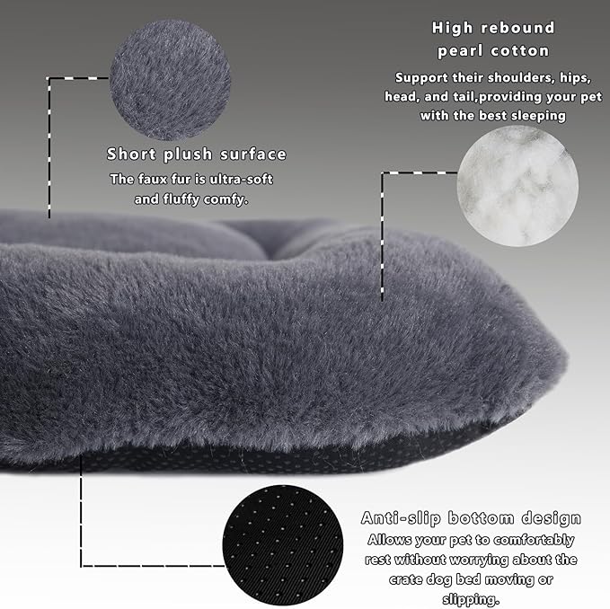 24 Inch Dog Crate Bed Orthopedic 24 x 18 Dark