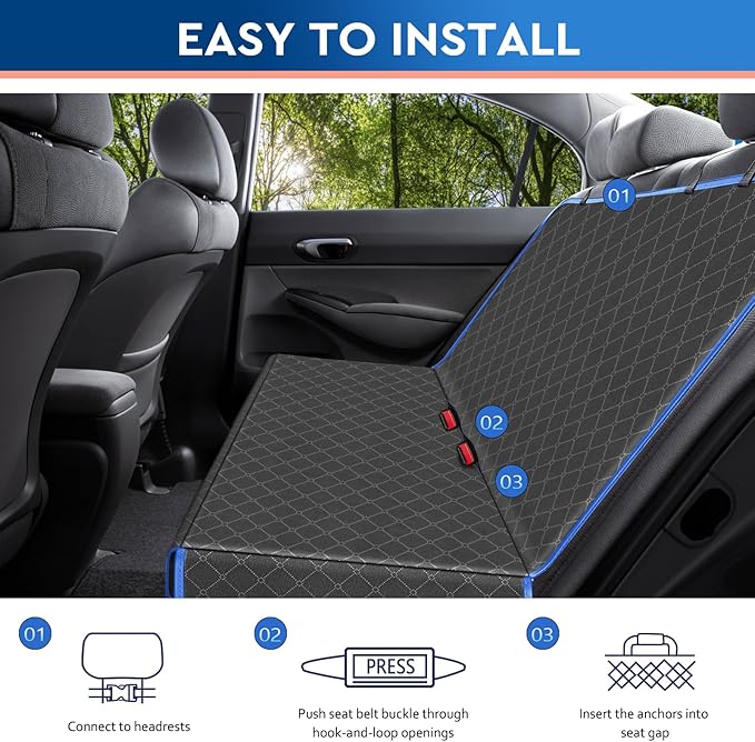 Dog Car Seat Cover Dog Seat Cover for Back Seat Scratch Prevention Dog Hammock Protects Against Dirt Dog Seat Covers for Cars Fits for Small SUVs and Trucks 60"x 64"