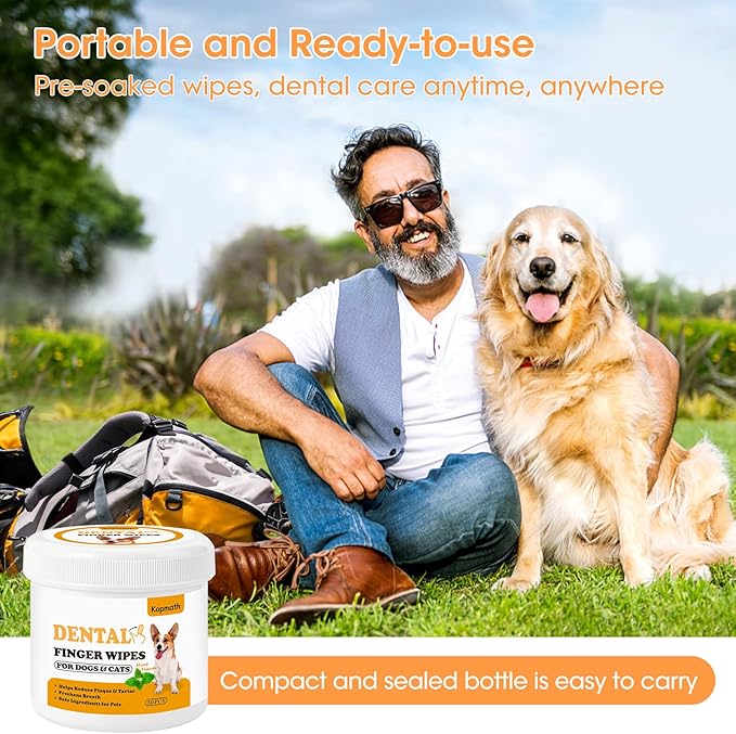 Dog Teeth Cleaning Wipes Finger,50 Ct,
