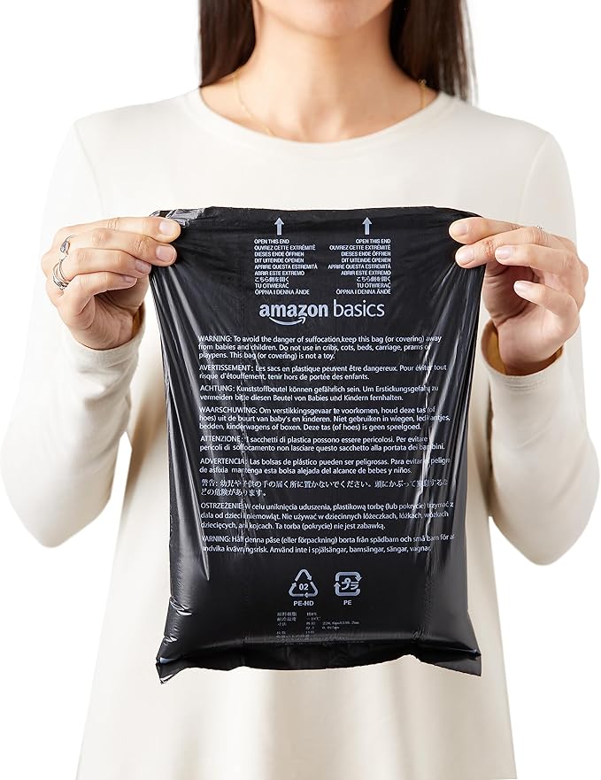 Amazon Basics Dog Poop Leak Proof Bags with Dispenser and Leash Clip 900 Count, 60 Pack 15, Black, 13 x 9 Inch