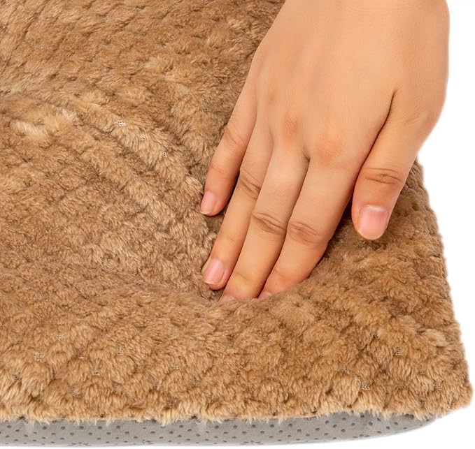 WONDER MIRACLE Fuzzy Deluxe Pet Beds (23" x 35", L-Mocha)