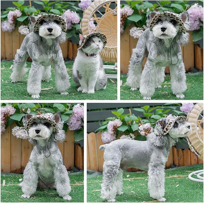 Pet hat with Ear Holes Sunscreen Baseball Cap Suitable for Small and Medium-Sized Dogs Outdoor Climbing hat in Summer Pet Products (Brown