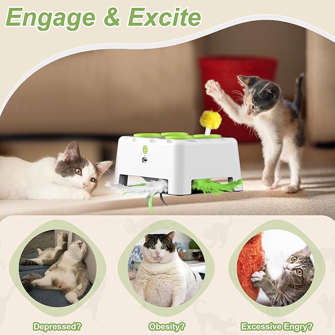 Interactive Cat Toys 2-in-1 Automatic 4 Holes