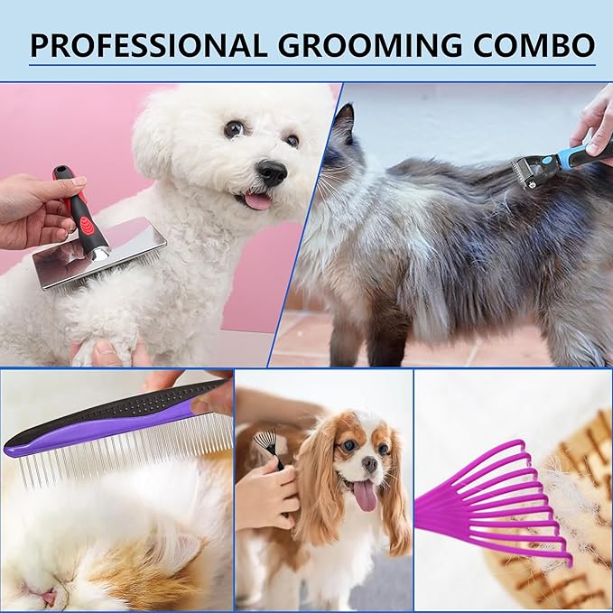 Extra Long Pin Slicker Brush for Dogs 5-in-1 Dog