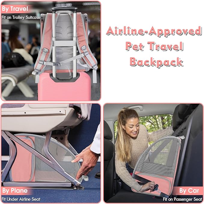 Cat Backpack Carrier 15lbs, Ventilated