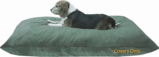 Dogbed4less Do It Yourself DIY Pet Bed Pillow Duvet Canvas Cover + Waterproof Internal case for Dog/Cat at Large 48"X29" Olive Green color