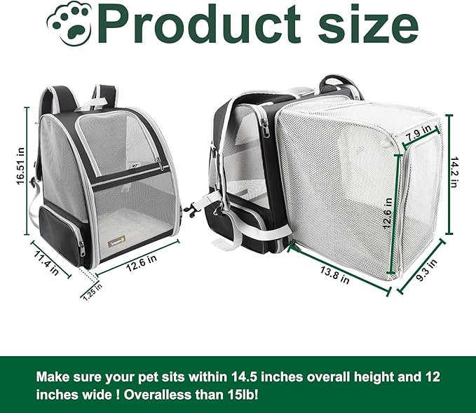 Texsens Cat Backpack 17 lbs
