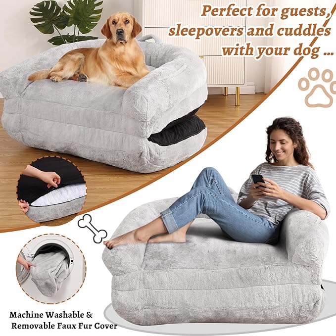 GAOMON Human Size Dog Bed for Adult 71"x43"x10" Giant