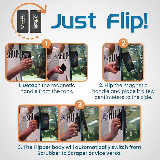 FL!PPER Flipper Edge Max Tang Limited Edition Floating Magnetic Aquarium Cleaner 2-In-1 Dual