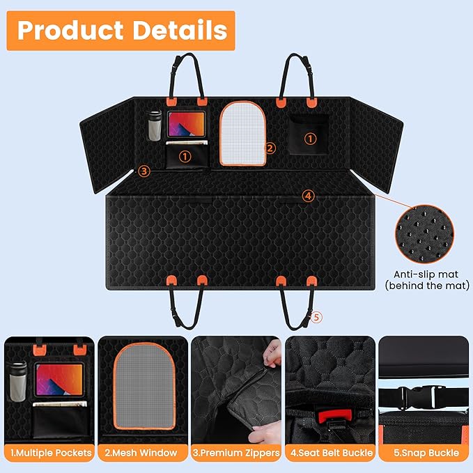 Senose Backseat Cover for Dogs in Car