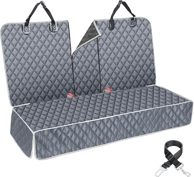 Grey Dog Car Seat Cover for Back Seat X-Large