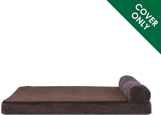Furhaven Replacement Dog Bed Cover Fleece & Corduroy Chaise