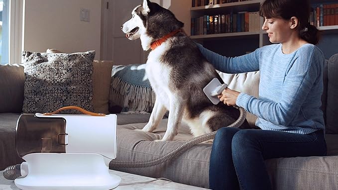 AIRROBO Dog Grooming Vacuum Kit,12000Pa Strong 2L Large 5 Pet Quiet,PG100