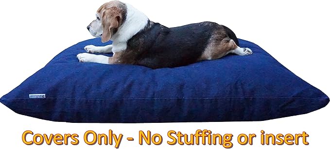 Dogbed4less Do It Yourself DIY Pet Bed Pillow Duvet Denim Cover with Waterproof Internal case for Dog or Cat 36"X29" Blue
