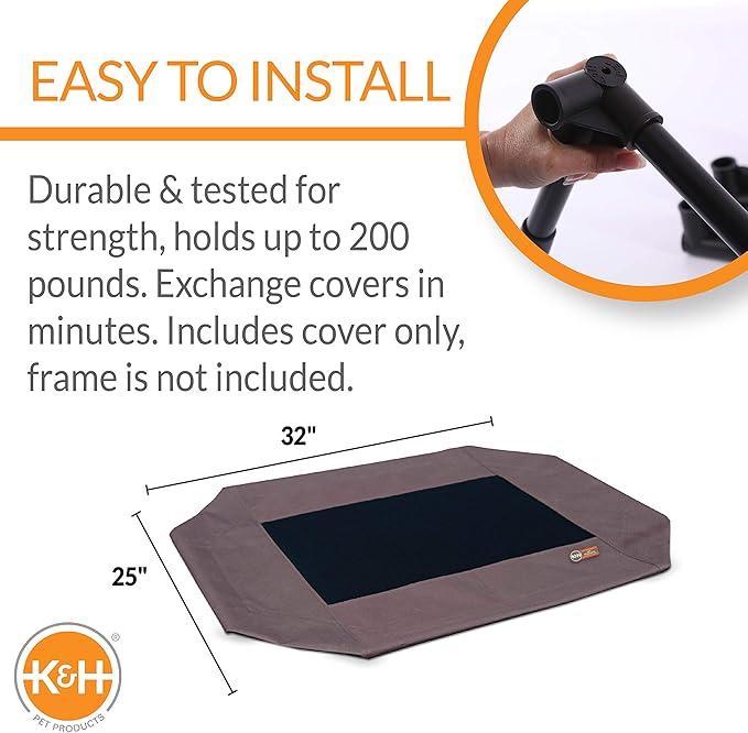 K&H Pet Products Elevated Cooling Outdoor Dog Bed 32 X 25 Inches