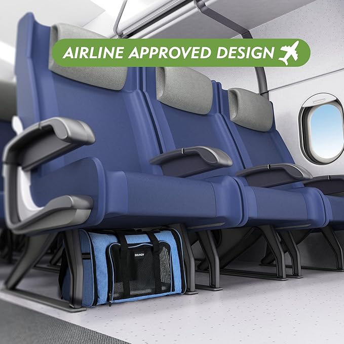 Soundy Dog Carrier Cat Carriers Airline Approved Pet Carrier for Small Medium Dogs Cats Under 15Lbs Puppies Collapsible Soft Sided TSA Travel Puppy Carrier Bag (Medium