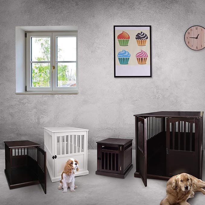 Casual Home Chappy Wood Slats Pet Crate 19.5"W x 22.5"D x 22.5"H, Espresso