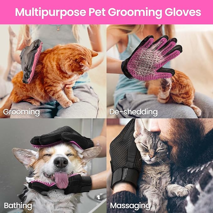 DELOMO Pet Grooming Gloves 255 Silicone 1 Pair