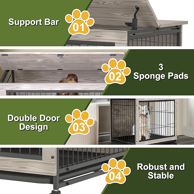 NicBex Dog Crate Furniture 38.3" L