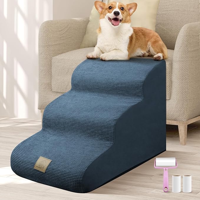 Mestuel Dog Stairs for Small Dogs 3 Steps 60 lbs,