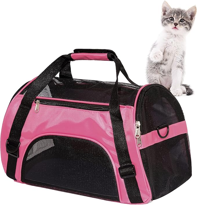 Pet Carrier Soft-Sided Carriers for Cat Carriers Dog Carrier for Small Medium Cats Dogs Puppies Pet Carrier Airline Approved up to 15 Lbs Cat Dog Pet Travel Carrier (Medium