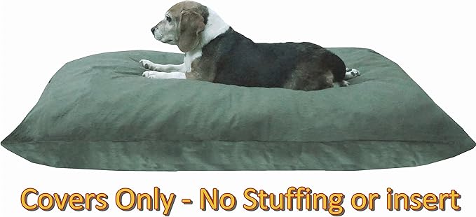 Dogbed4less Do It Yourself DIY Pet Bed Pillow Duvet Canvas Cover + Waterproof Internal case for Dog/Cat at Large 48"X29" Olive Green color