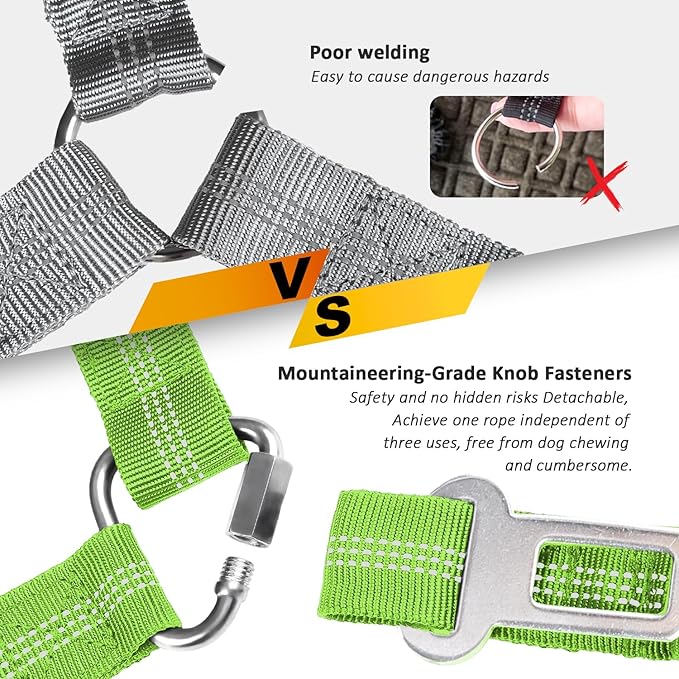 Removable Dog Seat Belts Harness for Car 3 in 1 Pet 2PCS and