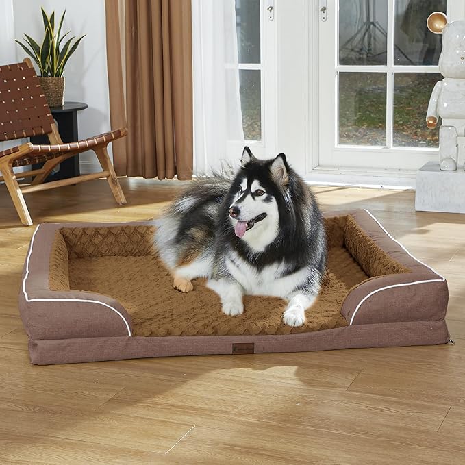 Memory Foam XL Dog Bed with Bolsters