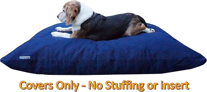 Dogbed4less Do It Yourself DIY Pet Bed Pillow Duvet Denim Cover with Waterproof Internal case for Dog or Cat 48"X29" Blue