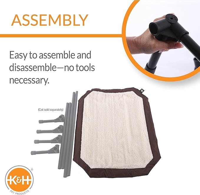 K&H Pet Products Self-Warming Pet Cot Cover Replacement (Cot Sold Separately) 32 X 25 Inches